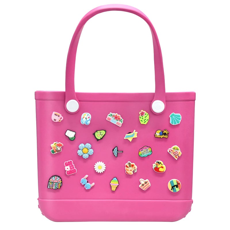 YEALQUE 30pcs Random Different PVC Bogg Bag Charms for Woman Leisure Charm for Beach Tote Bag Decorative Bogg Bag Accessories Woman Gifts - Image 5