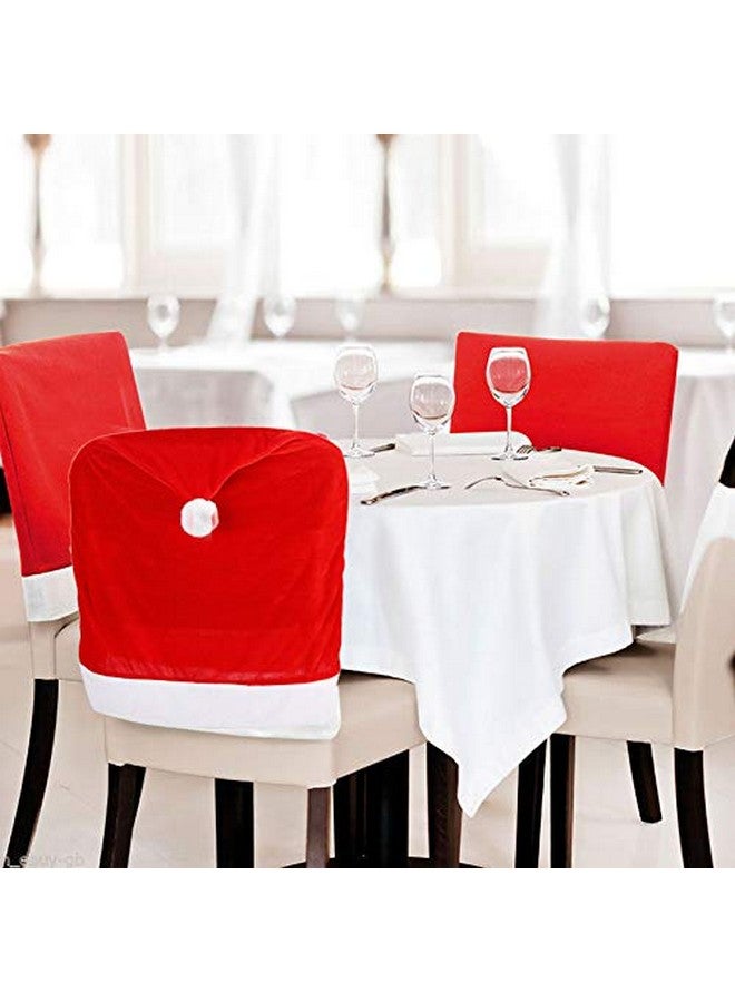 CCINEE 1 Set of 2 PCS Red Hat Dining Chair Slipcovers，Christmas Chair Back Covers Kitchen Chair Covers for Christmas Holiday Festival Decoration - Image 5