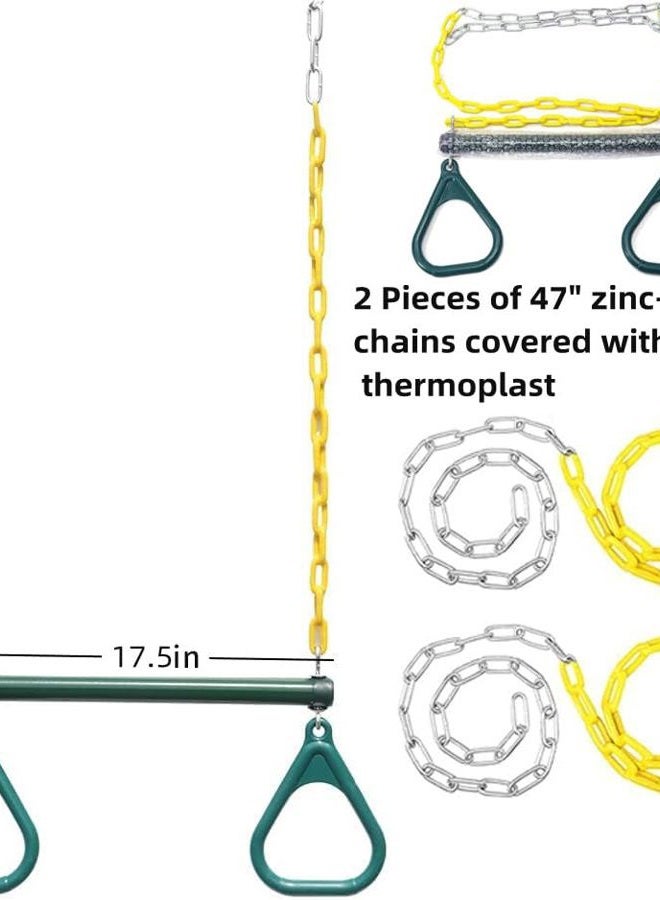 ABUSA Heavt Duty Swing Set Kits Including Swing Set Brackets Swing Seat Ring Trapeze Bar Swing Set Accessories for Backyard Playground Equipment (BSB Green) - Image 5