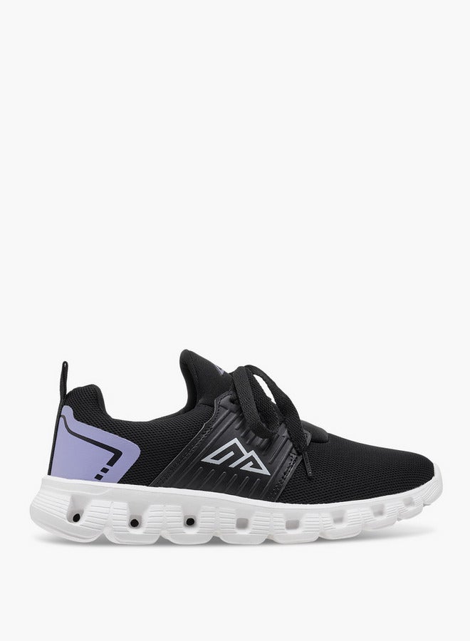 شو اكسبرس حذاء رياضي للبنات بتفاصيل شعار وإغلاق برباط - Image 1