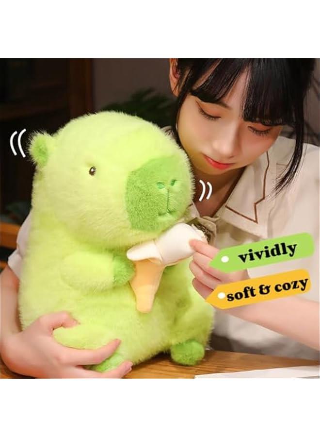 Cute Capybara Stuffed Animal Hug A Banana,9.1in Eye-catching Green Capybara Plushies Toy,Kawaii Capybara Hugging Decor Pillow for Girls Boys as  Birthday Gifts (green, 9.1in) - Image 3