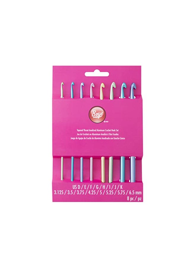 Boye - Wrights Crochet Set Alum Sz Notion, Hook sizes: 3.125-6.5 mm, US D-K, Assorted - Image 1
