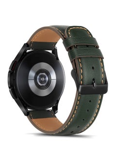 Tasikar 20mm Leather Bands Compatible with Samsung Galaxy Watch 6/5/4 Band/Watch 6 Classic 43mm 47mm/Watch 5 Pro Band, Genuine Leather Strap Bracelet for Galaxy Watch 4 Classic/Watch 3, Green  - Image 2