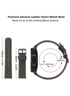Tasikar 20mm Leather Bands Compatible with Samsung Galaxy Watch 6/5/4 Band/Watch 6 Classic 43mm 47mm/Watch 5 Pro Band, Genuine Leather Strap Bracelet for Galaxy Watch 4 Classic/Watch 3, Green  - Image 5