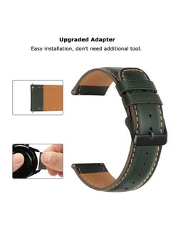 Tasikar 20mm Leather Bands Compatible with Samsung Galaxy Watch 6/5/4 Band/Watch 6 Classic 43mm 47mm/Watch 5 Pro Band, Genuine Leather Strap Bracelet for Galaxy Watch 4 Classic/Watch 3, Green  - Image 4