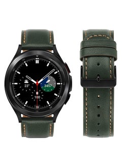 Tasikar 20mm Leather Bands Compatible with Samsung Galaxy Watch 6/5/4 Band/Watch 6 Classic 43mm 47mm/Watch 5 Pro Band, Genuine Leather Strap Bracelet for Galaxy Watch 4 Classic/Watch 3, Green  - Image 3
