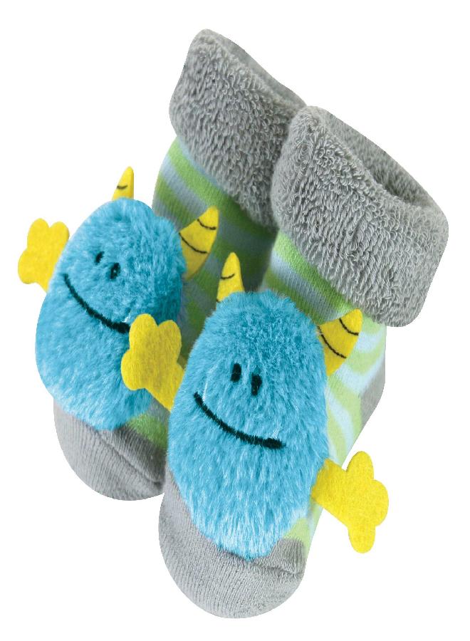 Stephan Baby Stephan Baby Rattle Socks, Blue Monsters, Fits 3-12 Months  - Image 5