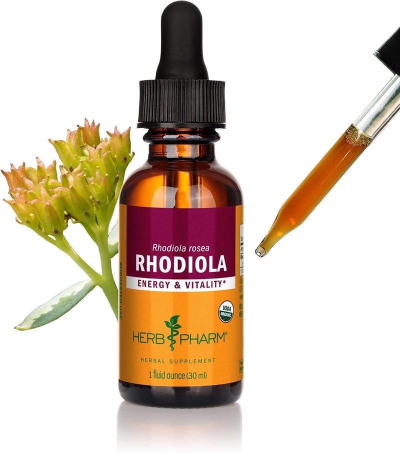 Herb Pharm Certified Organic Rhodiola Root Extract for Energy, Endurance and Stamina, Organic Cane Alcohol, 1 Ounce - Image 1
