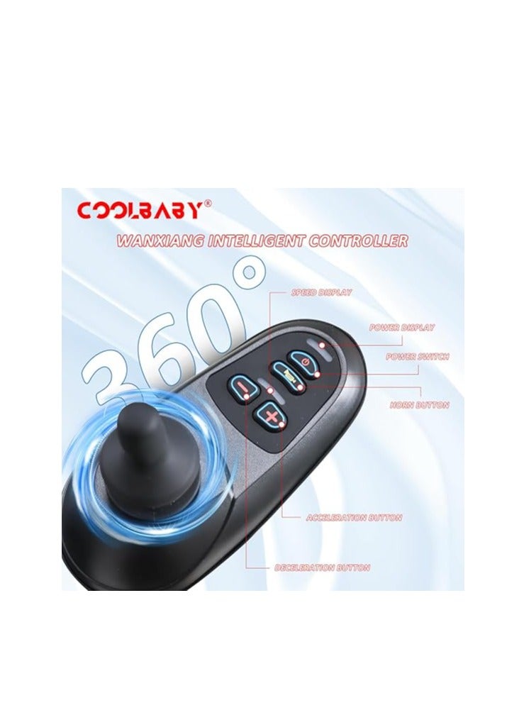 Cool Baby Carbon Fiber Coated Lightweight 15.6kg Electric Wheelchair Automatic Wheelchair Travel Suitable for Adults Elderly Compact Portable Aviation Approved  （Thin cushion) - Image 2