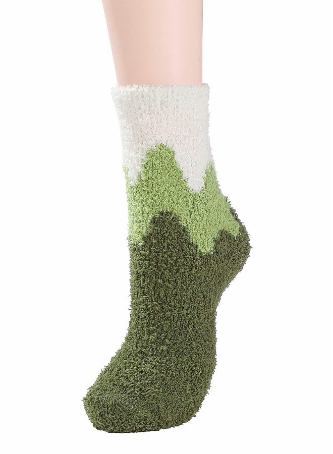 5 Pairs Womens Winter Socks Fluffy Soft Slipper Sleep Socks Fleece Fuzzy Socks Athletic Anti Slip Warm Socks Plush Microfiber Cozy Socks Home Sleep Gifts for Women - Image 4