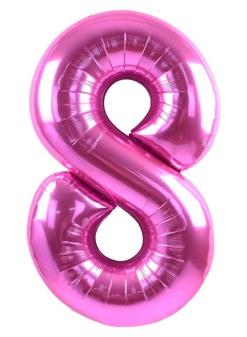 KATCHON Pink Number 8 Foil Balloon For 8th Birthday Decoration - Image 1