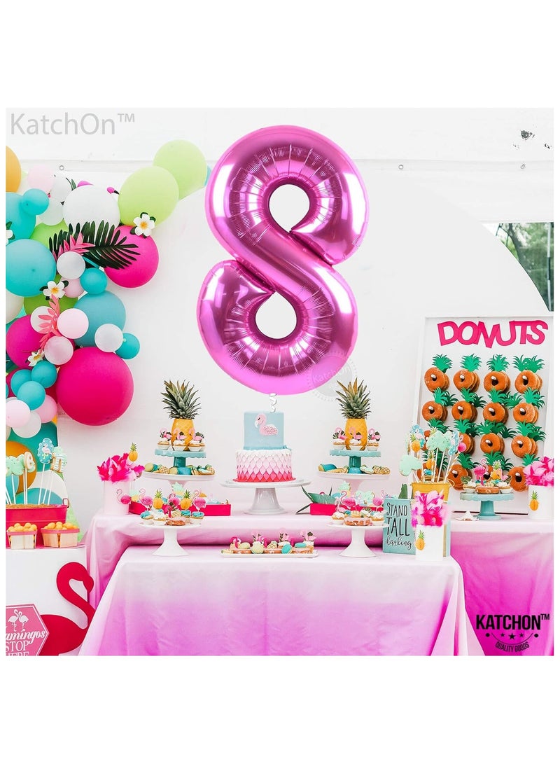 KATCHON Pink Number 8 Foil Balloon For 8th Birthday Decoration - Image 4
