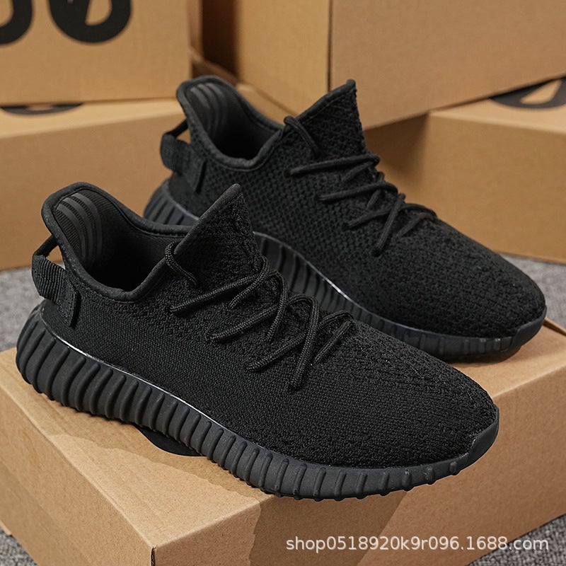 Boyi Coconut Shoes Men'S 350 Black And White Style Baby'S Breath Casual Sports Shoes Soft Sole Running Shoes Women - Image 1