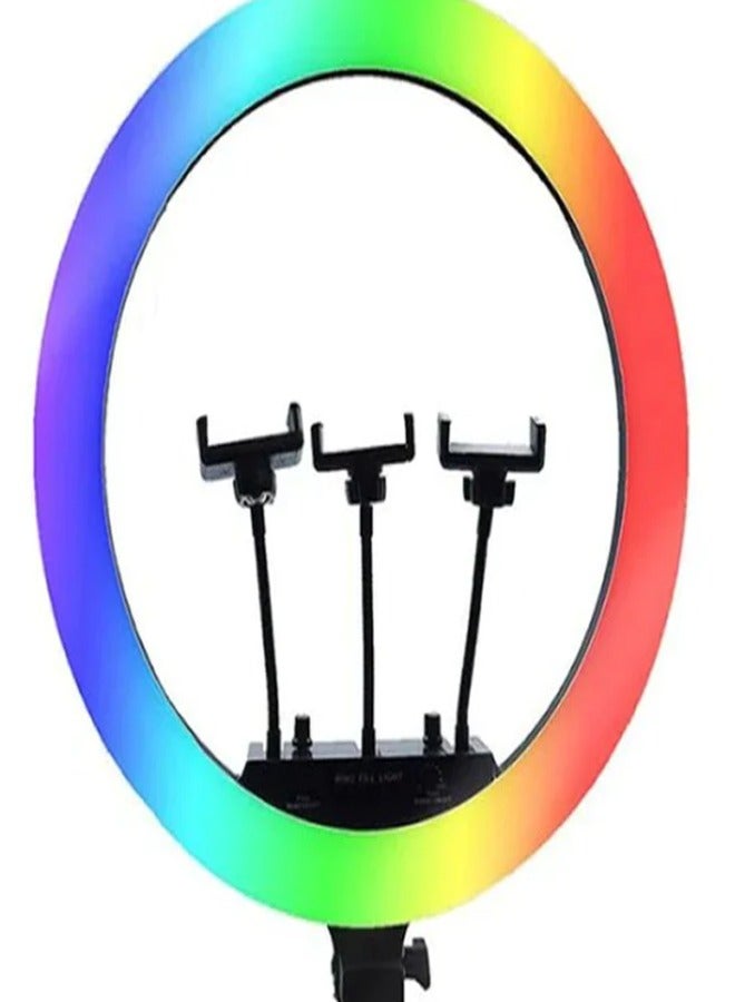 MJ56 22" RGB Ring LIGHT with Mini Light Sstand For Youtube Photo Shoot Video Shoot Live Stream - Image 2