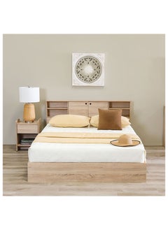 DANUBE HOME Adriana Bed + Dresser And Stool Set Queen Size Bed Frame And Dresser Set Sturdy Modern Design Wooden Double Bedroom Set Furniture Comfortable Bedset For Bed Room Sonoma Oak  - Image 1