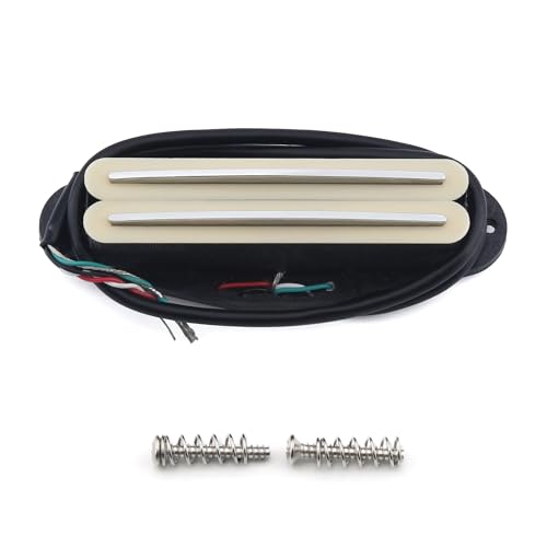 FLEOR Hot Dual Rail Humbucker Single-Coil-Sized Guitar Humbucker Pickup(9-10K), Cream - Image 1