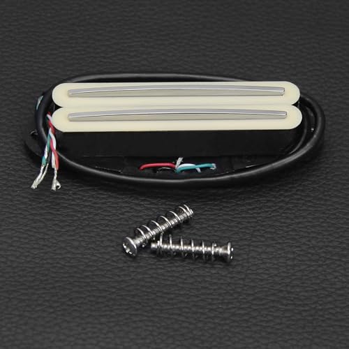 FLEOR Hot Dual Rail Humbucker Single-Coil-Sized Guitar Humbucker Pickup(9-10K), Cream - Image 3