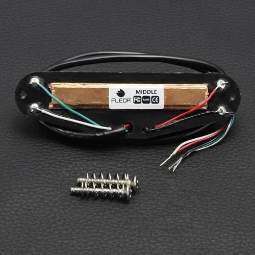FLEOR Hot Dual Rail Humbucker Single-Coil-Sized Guitar Humbucker Pickup(9-10K), Cream - Image 4