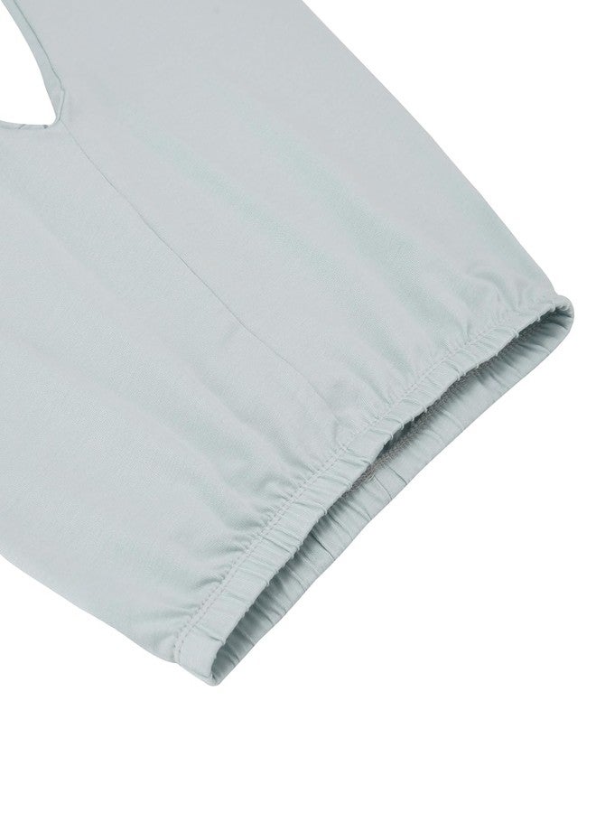 Aablexema Kids Pajamas Set Rayon, 3Pcs Unisex Toddler Short Shirt and Pants Set Snug Fit Sleepwear Pjs(Sage,90/12-24m) - Image 5