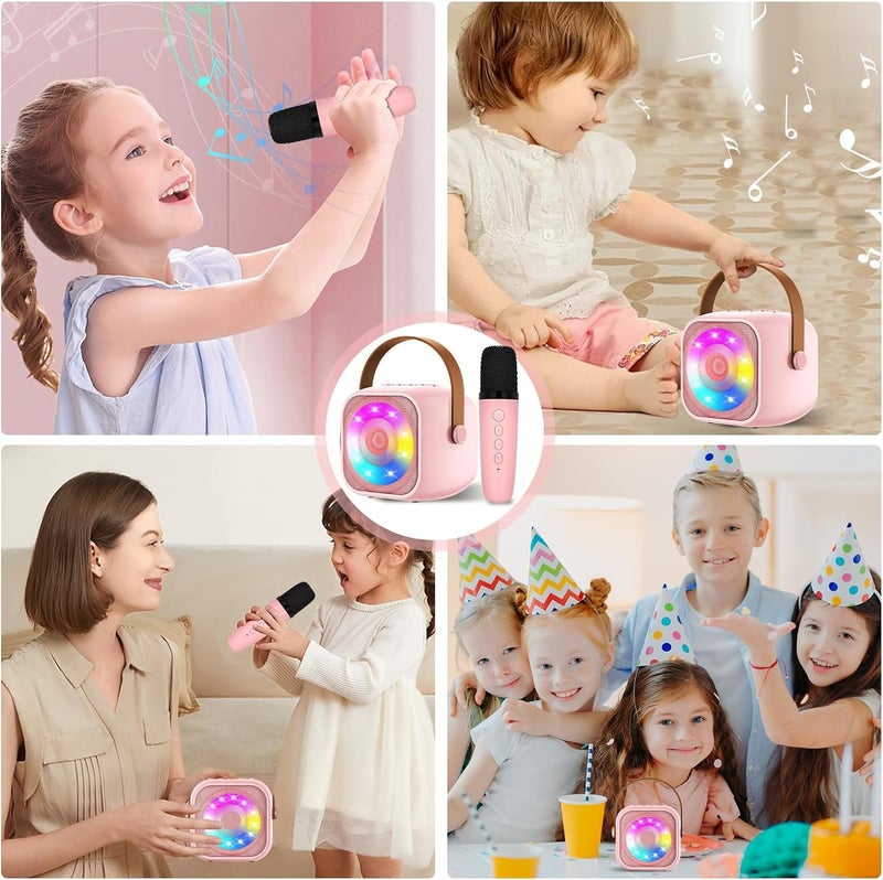 Crackles Portable Karaoke Machine for Kids Adults, Portable Bluetooth Mini Karaoke Microphone Singing Speaker with 1 Wireless Mic and Light,Gifts, Random Colors - Image 4