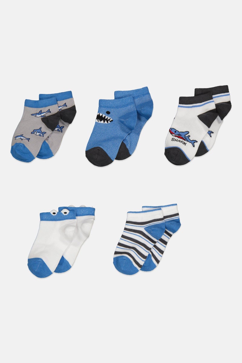 Joe Boxer Kids Boy 5 Pairs Graphic Print Ankle Socks, Multicolor - Image 3