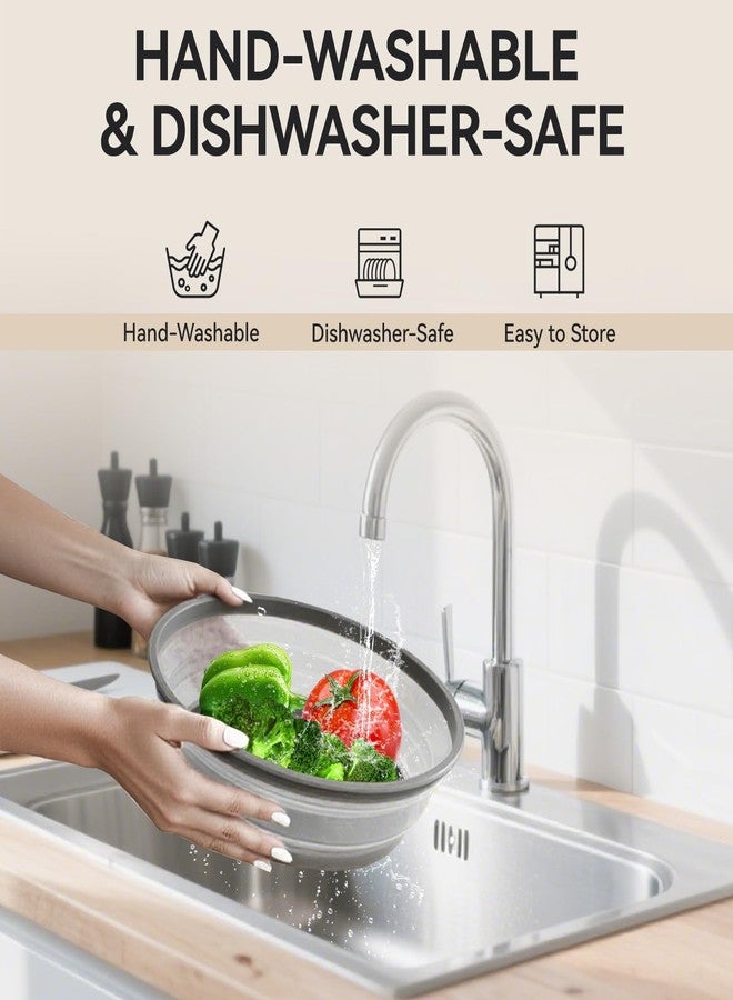 WENWELL 12" Microwave Splatter Cove& 12"Mat,Large Vented Collapsible Guard dish Plate lid Microwave food Cover ，& Silicone Round Kitchen mat for food,Cooking Splash Guard with Handle - Image 5