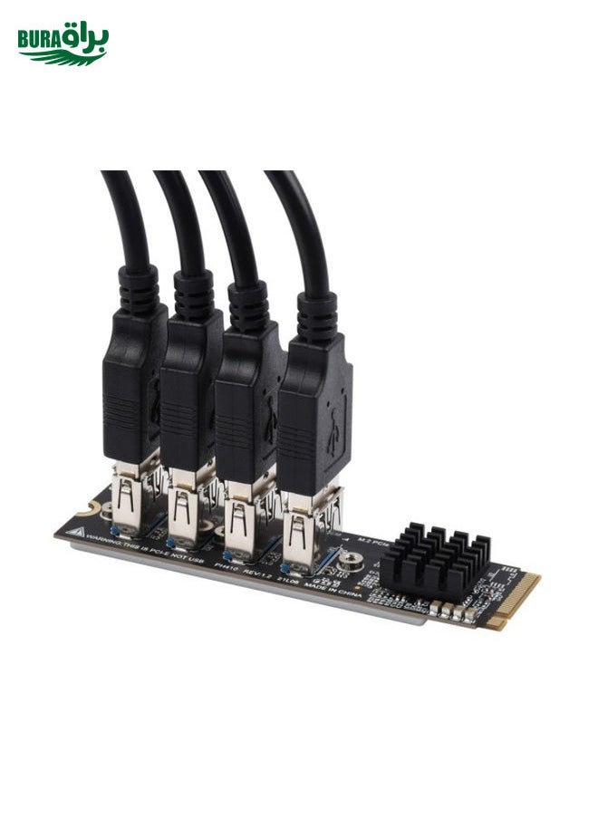 BURAQ - Waveshare 23316 M.2 to PCIe 4-Ch Expander, Using With PCIe X1 to PCIe X16 - Image 1