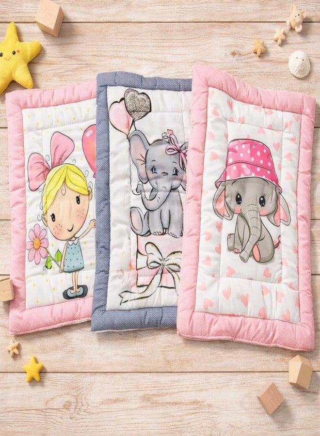 FRIDO Baby Godadi Pack of 3, Soft Cotton, Multicolor Cartoon Print, 20x30 Inch, Newborn Bedding Mat Set (FR_Godadi_1-2-3) - Image 1
