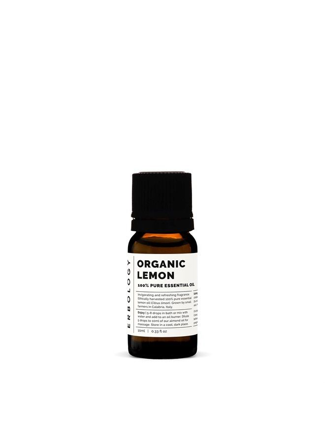 Erbology زيت الليمون العطري النقي 100% 0.34 أونصة سائلة - جودة ممتازة - مباشرة من المزرعة في كالابريا - Image 1
