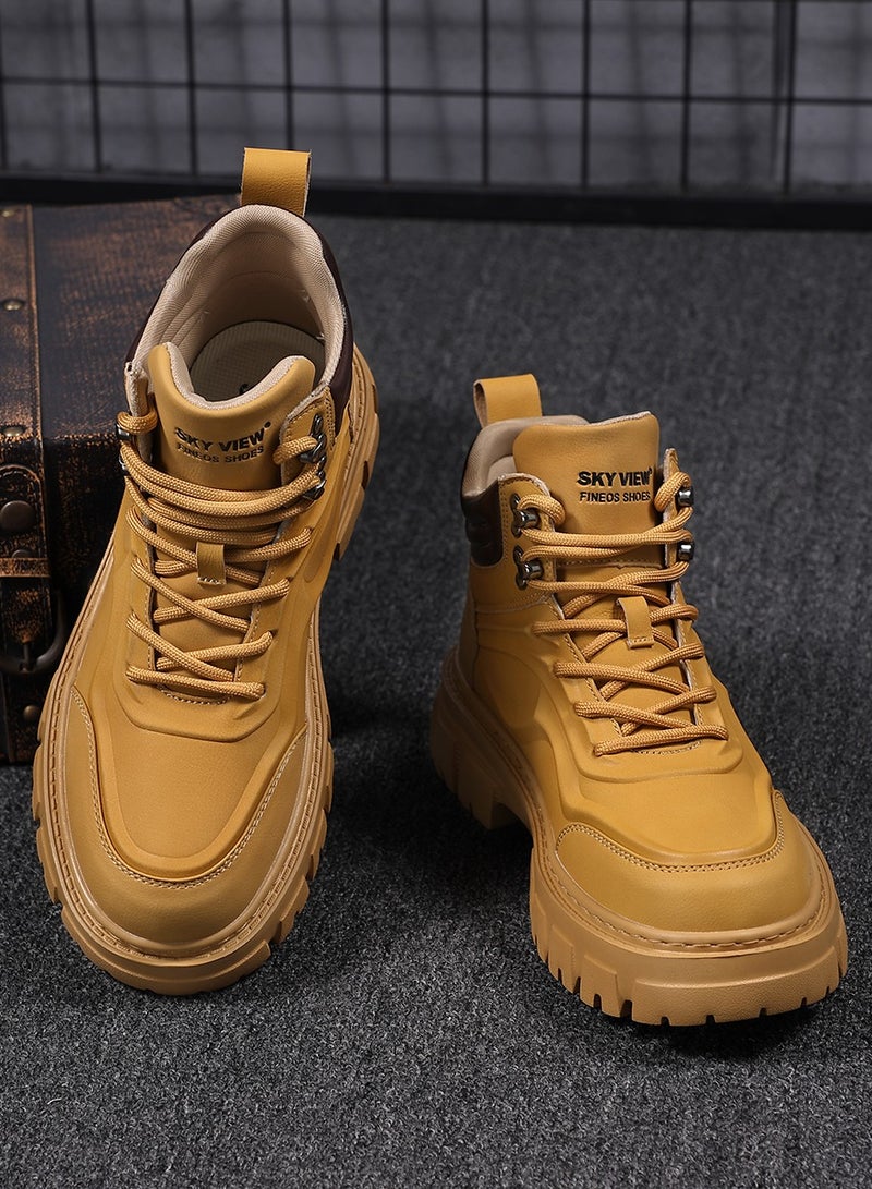 SKY VIEW Men Fashion Casual Shoes Mid Top Wide Hiking Sneakers Non-Slip Trekking Walking Shoes Running Shoes for Men with Arch Support - Image 2