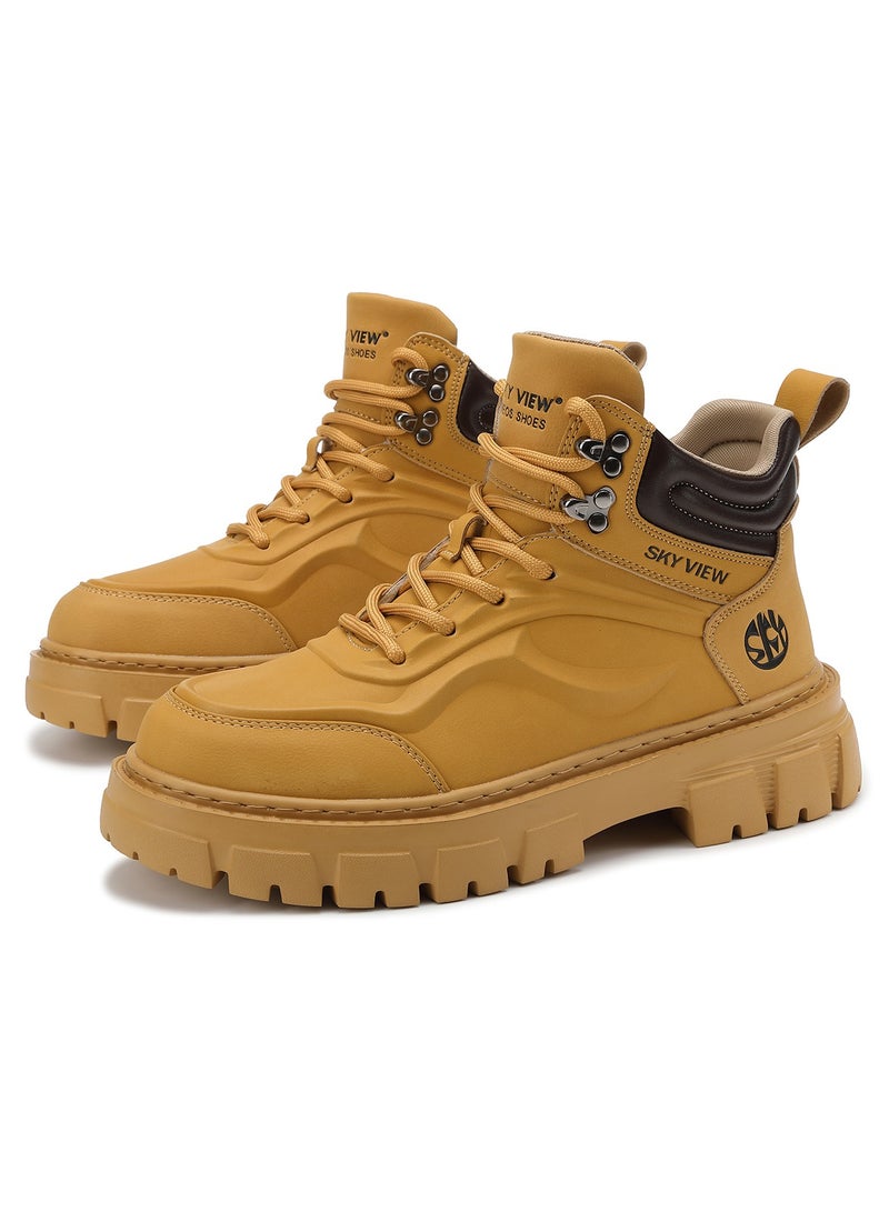 SKY VIEW Men Fashion Casual Shoes Mid Top Wide Hiking Sneakers Non-Slip Trekking Walking Shoes Running Shoes for Men with Arch Support - Image 1