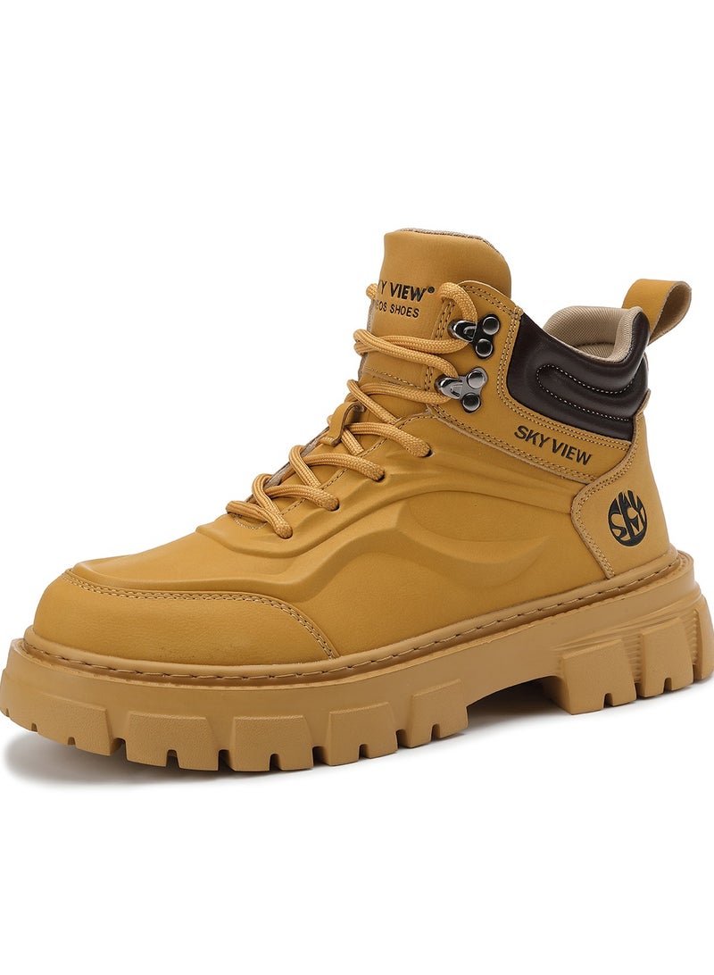 SKY VIEW Men Fashion Casual Shoes Mid Top Wide Hiking Sneakers Non-Slip Trekking Walking Shoes Running Shoes for Men with Arch Support - Image 3