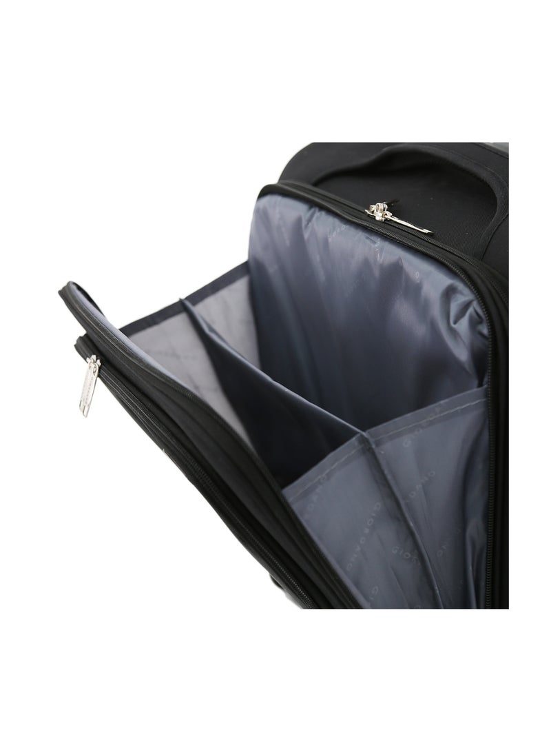 Giordano Softside Double Spinner Wheel Luggage Trolley Bag 18 inch Cabin Size ,Black - Image 4