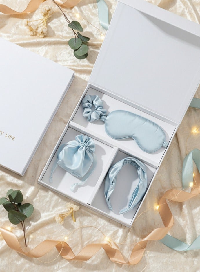 Neox Gifts for Ladies,Birthday Gift Basket for Woman,  Girls ,Girlfriend and Wife , Gift Set with Gift Box ,Silk Sleep Masks Hair Scrunchies Headband for Mother and Sister  Anniversary Gift for Wife Wedding Bride Gift for Friends - Image 1