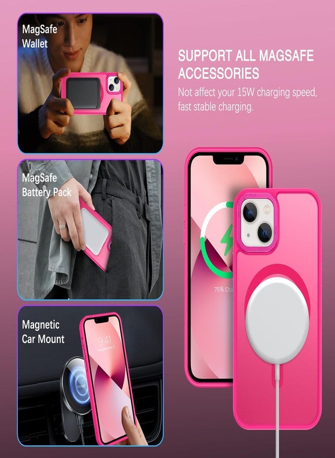 BENTOBEN for iPhone 13 Mini Phone Case, iPhone 13 Mini Case [Compatible with Magsafe] Translucent Matte Magnetic Slim Thin Shockproof Women Men Protective Cases Cover 5.4" 2021, Hot Pink - Image 2