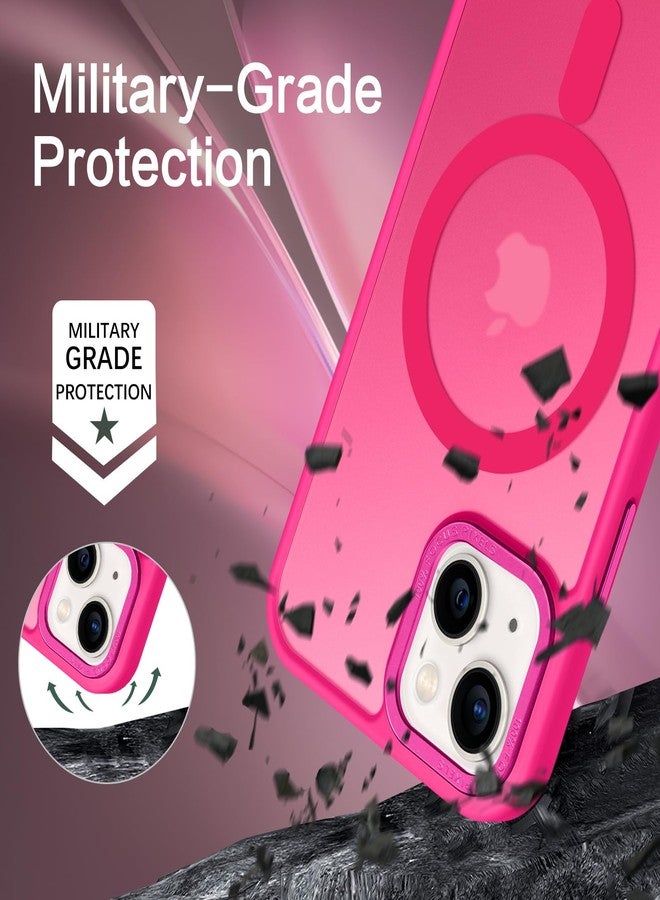 BENTOBEN for iPhone 13 Mini Phone Case, iPhone 13 Mini Case [Compatible with Magsafe] Translucent Matte Magnetic Slim Thin Shockproof Women Men Protective Cases Cover 5.4" 2021, Hot Pink - Image 3