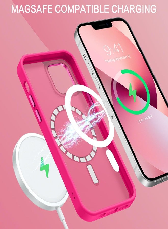 BENTOBEN for iPhone 13 Mini Phone Case, iPhone 13 Mini Case [Compatible with Magsafe] Translucent Matte Magnetic Slim Thin Shockproof Women Men Protective Cases Cover 5.4" 2021, Hot Pink - Image 4