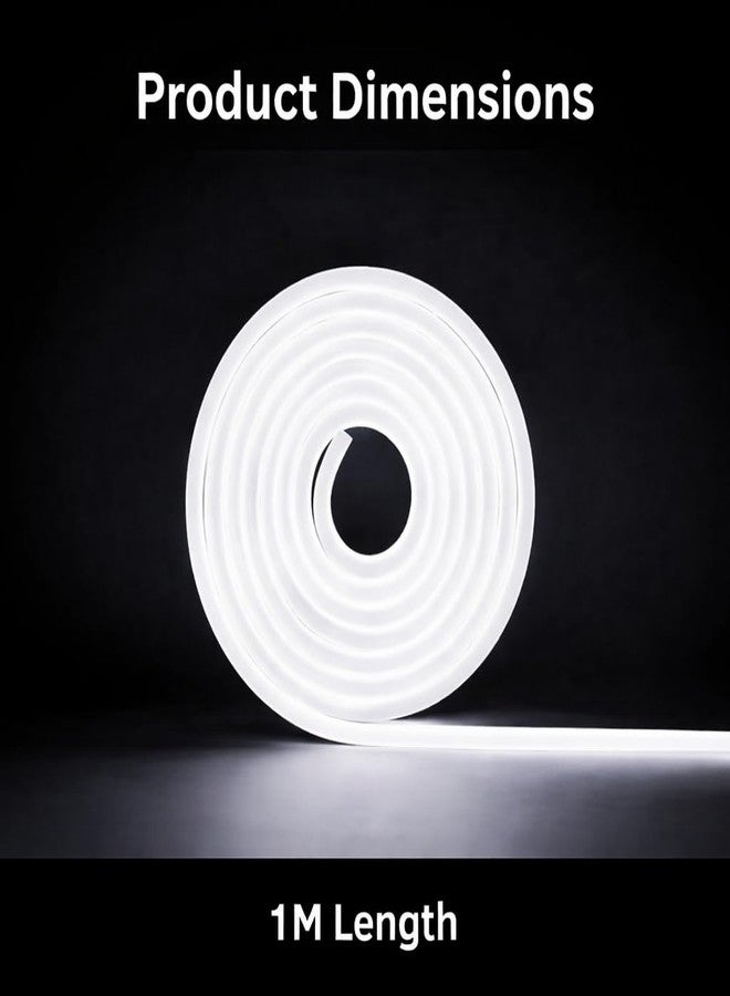 One94Store شريط إضاءة نيون LED بطول متر واحد من One94Store - شريط إضاءة مرن مقاوم للماء يعمل بمنفذ USB (تيار مستمر 5 فولت) مع مفتاح تشغيل | إضاءة محيطة لغرفة النوم والمنزل والديكورات المنزلية وغرفة الألعاب والحفلات (أبيض) - Image 2