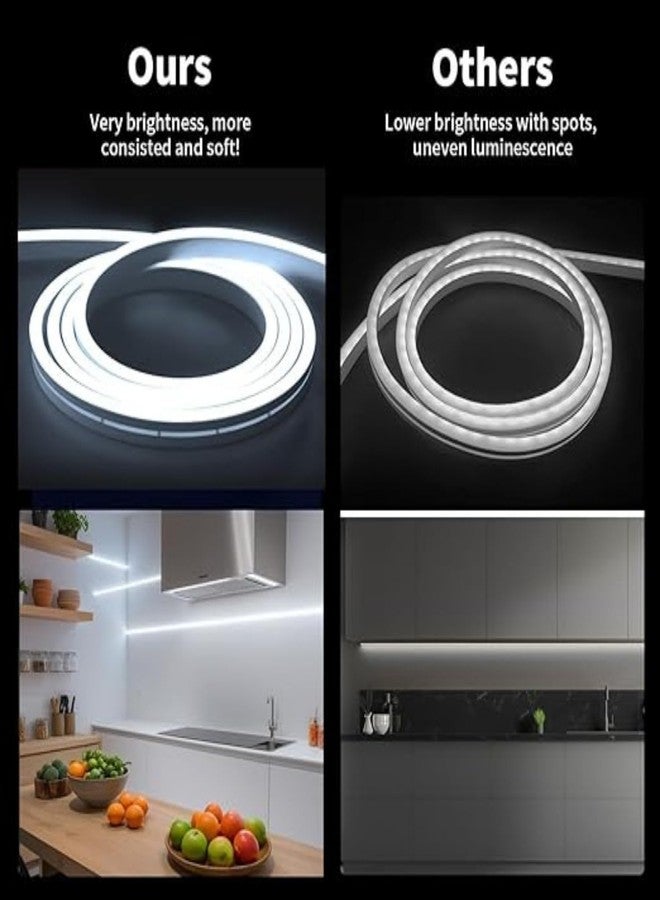 One94Store شريط إضاءة نيون LED بطول متر واحد من One94Store - شريط إضاءة مرن مقاوم للماء يعمل بمنفذ USB (تيار مستمر 5 فولت) مع مفتاح تشغيل | إضاءة محيطة لغرفة النوم والمنزل والديكورات المنزلية وغرفة الألعاب والحفلات (أبيض) - Image 3
