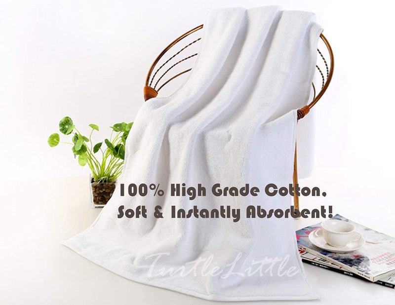 TurtleLittle Cotton Baby Shark Personalised Embroidered Kids Bath Towel 500 GSM Set of 1 White - Image 2