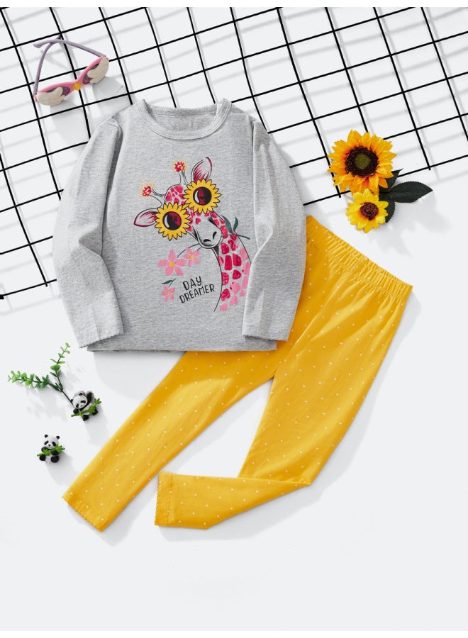 Little Bitty Autumn And Winter New Comfortable Loose Sleepwear Children's Set, Girls' European And American Style Children's Hoodie Set - Image 5