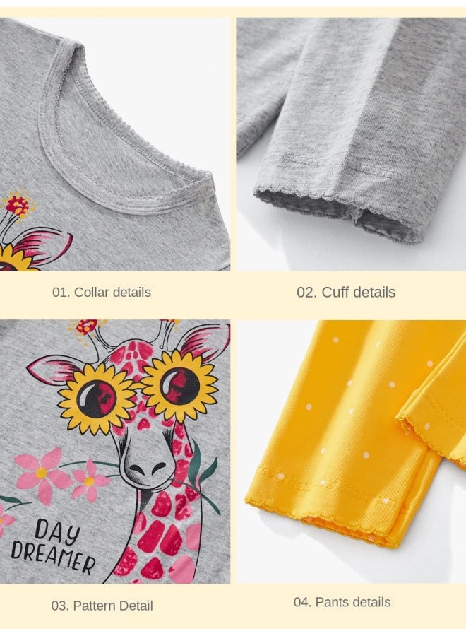 Little Bitty Autumn And Winter New Comfortable Loose Sleepwear Children's Set, Girls' European And American Style Children's Hoodie Set - Image 4