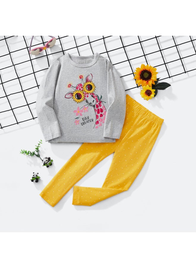 Little Bitty Autumn And Winter New Comfortable Loose Sleepwear Children's Set, Girls' European And American Style Children's Hoodie Set - Image 1