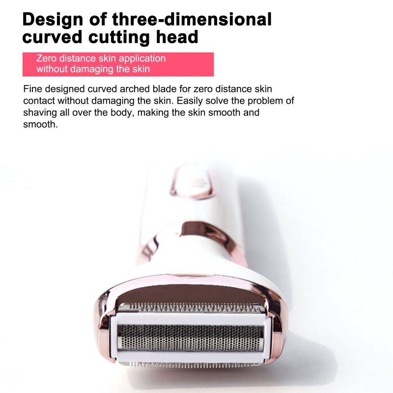 4-IN-1 Women's Electric Hair Remover Rechargeable Body Hair Removal Tool Set Nose Hair Lip Hair Eyebrow Trimmer Face Body Hair Grooming Set for Women - Image 4