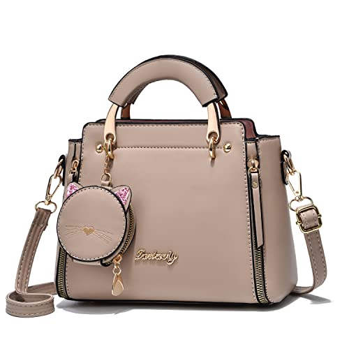 Xiaoyu Fashion Purses and Handbags for Women Ladies Crossbody Bags Top Handle Satchel Shoulder Bags Small Totes (Khaki) - Image 1