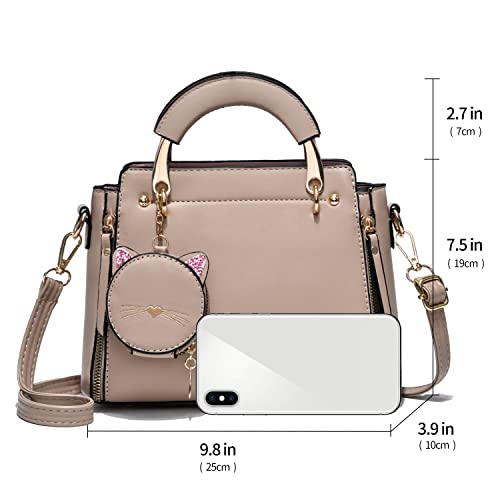 Xiaoyu Fashion Purses and Handbags for Women Ladies Crossbody Bags Top Handle Satchel Shoulder Bags Small Totes (Khaki) - Image 3
