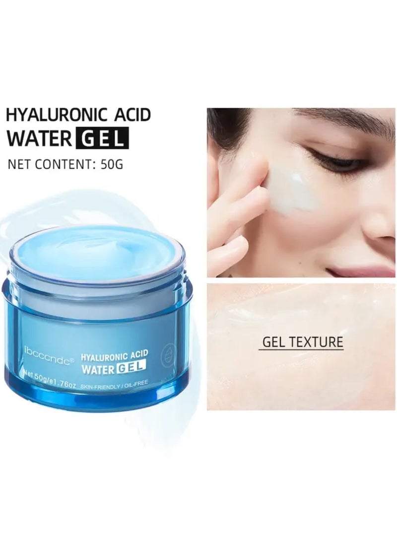 ibcccndc - 50g Hyaluronic Acid Moisturizing Water Gel Moisturizing Water Gel with Hyaluronic Acid Day and Night Anti Aging Face Hydrating Firming Cream Smooth Wrinkles and Fine Lines for All Skin - Image 1