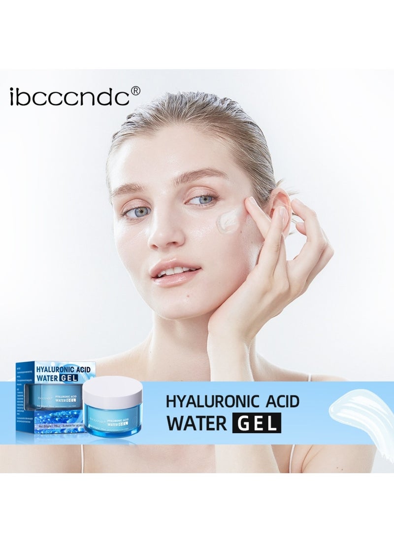 ibcccndc - 50g Hyaluronic Acid Moisturizing Water Gel Moisturizing Water Gel with Hyaluronic Acid Day and Night Anti Aging Face Hydrating Firming Cream Smooth Wrinkles and Fine Lines for All Skin - Image 1