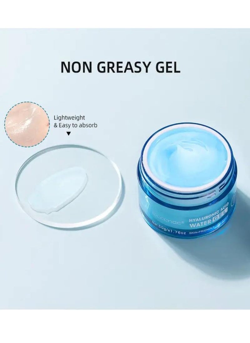 ibcccndc - 50g Hyaluronic Acid Moisturizing Water Gel Moisturizing Water Gel with Hyaluronic Acid Day and Night Anti Aging Face Hydrating Firming Cream Smooth Wrinkles and Fine Lines for All Skin - Image 1