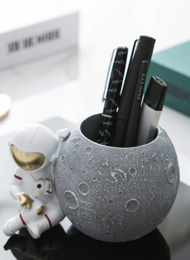 Captaintech Astronaut Desk Organizer, Durable Resin Pen Holder and Makeup Brush Holder, Unique Sculpture Figurine for Stylish Home or Office Decor - Image 4